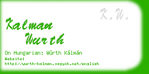 kalman wurth business card